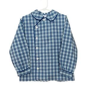 Mary & Grace Girls Size 5 Plaid Button Down Collared Shirt Blue